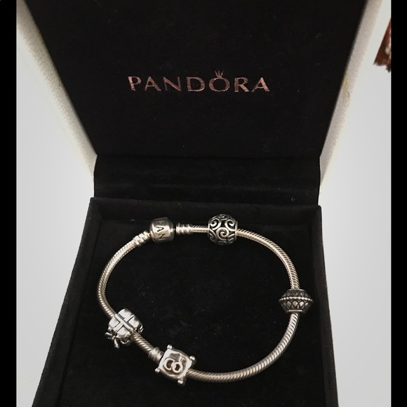 Pandora Bracelet Authentic 1- Diamond/Gold Charm - Picture 1 of 1